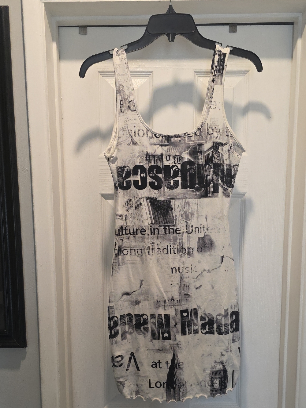Women's Black & White Graphic Tank Dress